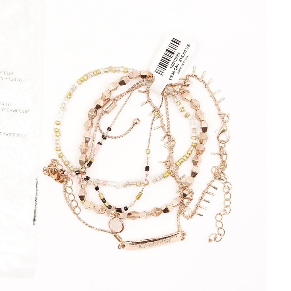 Torrid - Rose Gold Survivor Pull Clasp Bracelet - Size 3/4
